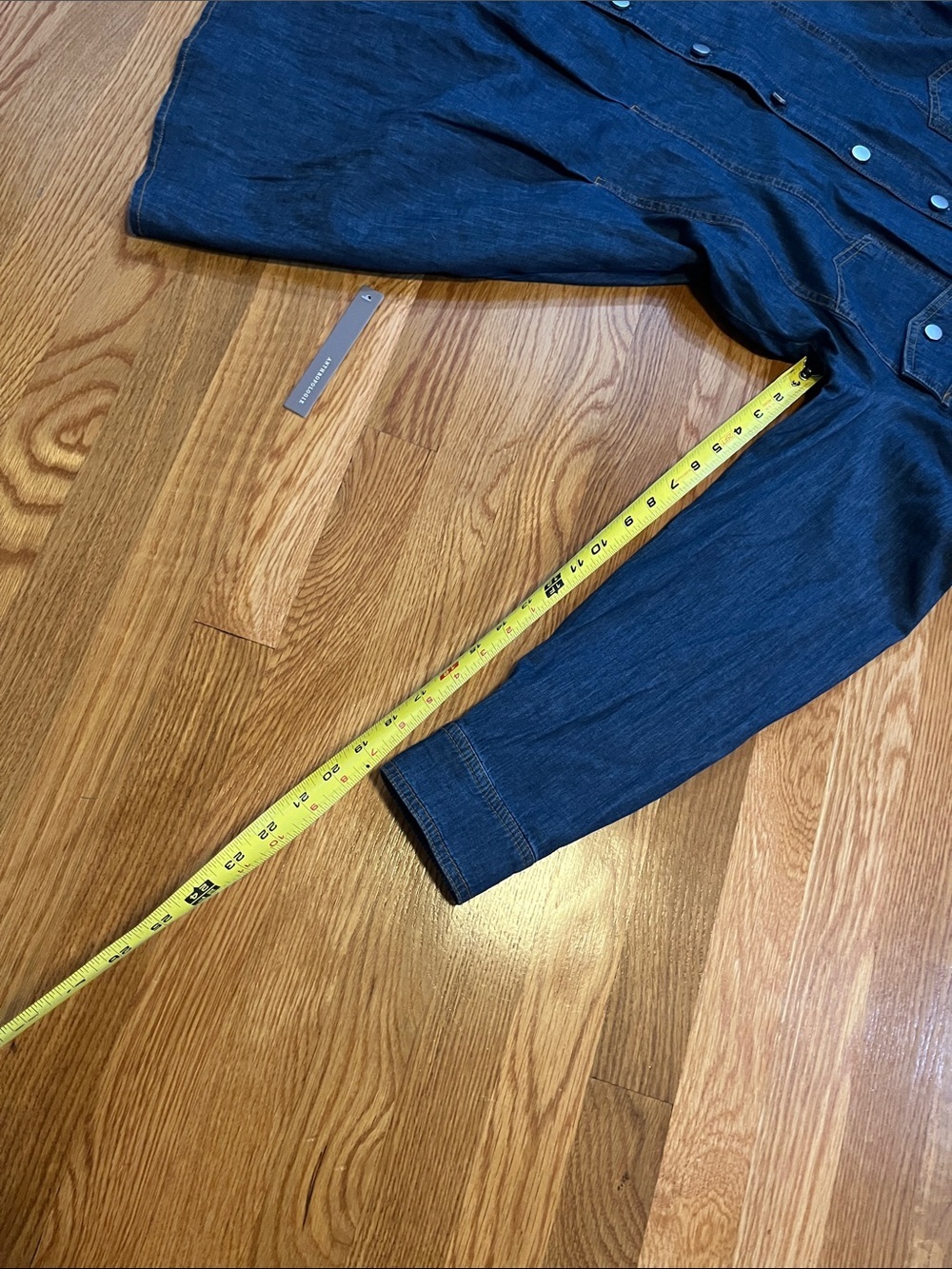 Anthropologie x Exquise Long-Sleeve Waisted Denim Mini Shirt Dress Size XL NWT - Picture 9 of 15